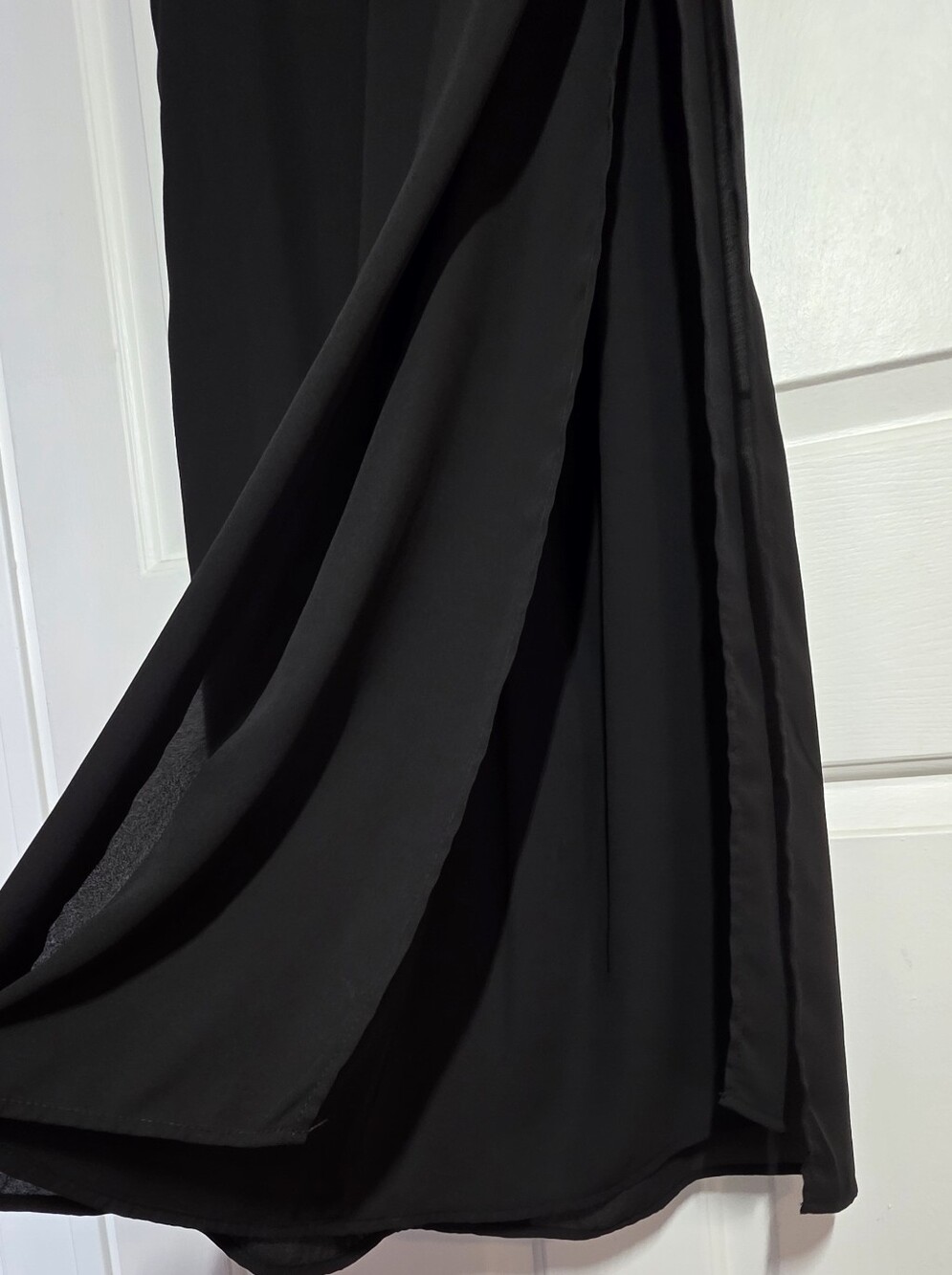 Zara Side Slit Wide Leg Black Lightweight Pants - Picture 3 of 12